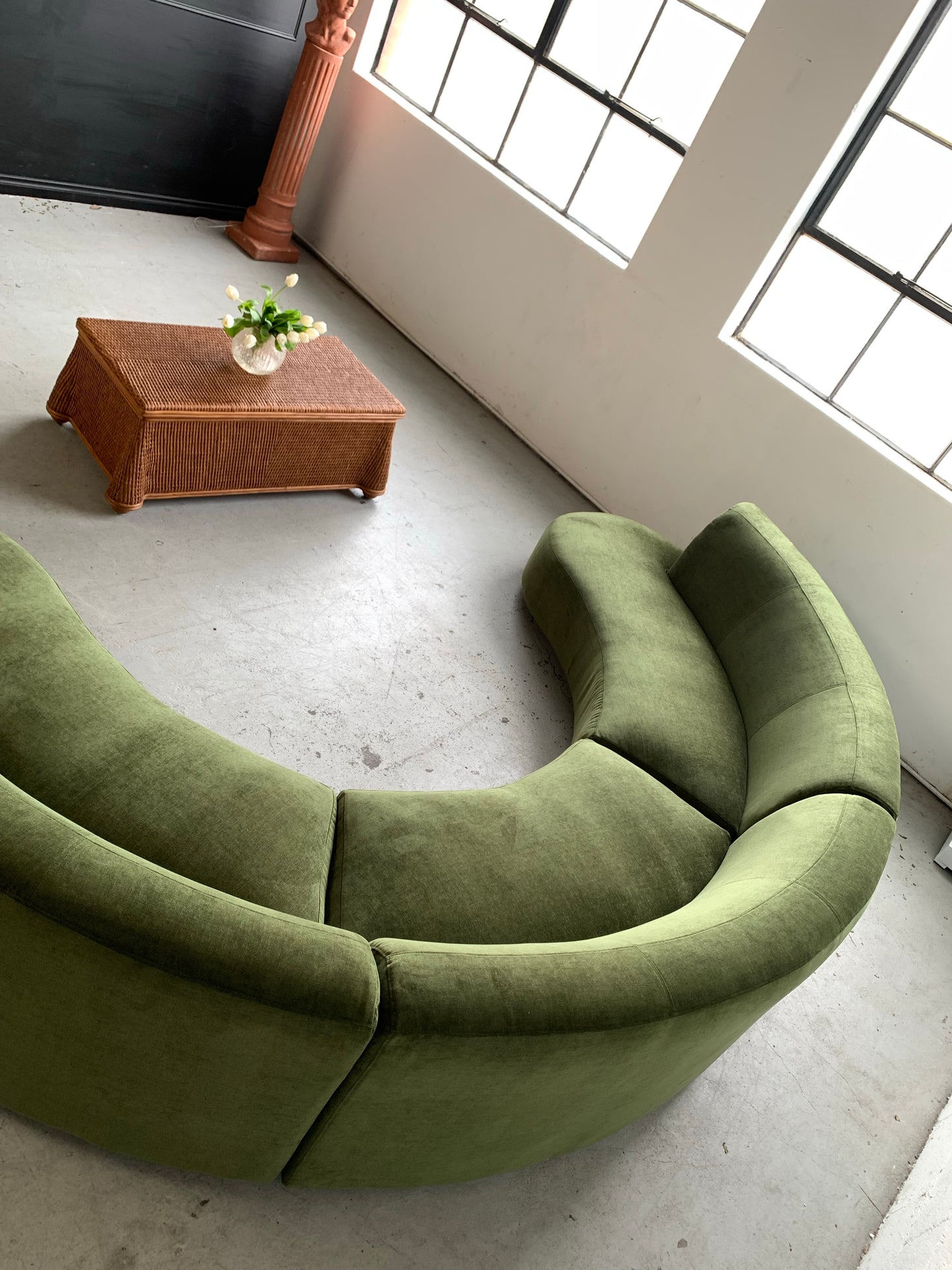 Bespoke Velvet Modular in Deep Botanical Green