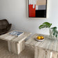 Vintage Unfilled Travertine Side Tables