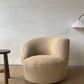 Sculptural Wool Boucle Swivel Chair by Design Warehouse