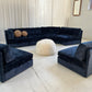 - Bespoke Curved Midnight Chenille Modular Sofa
