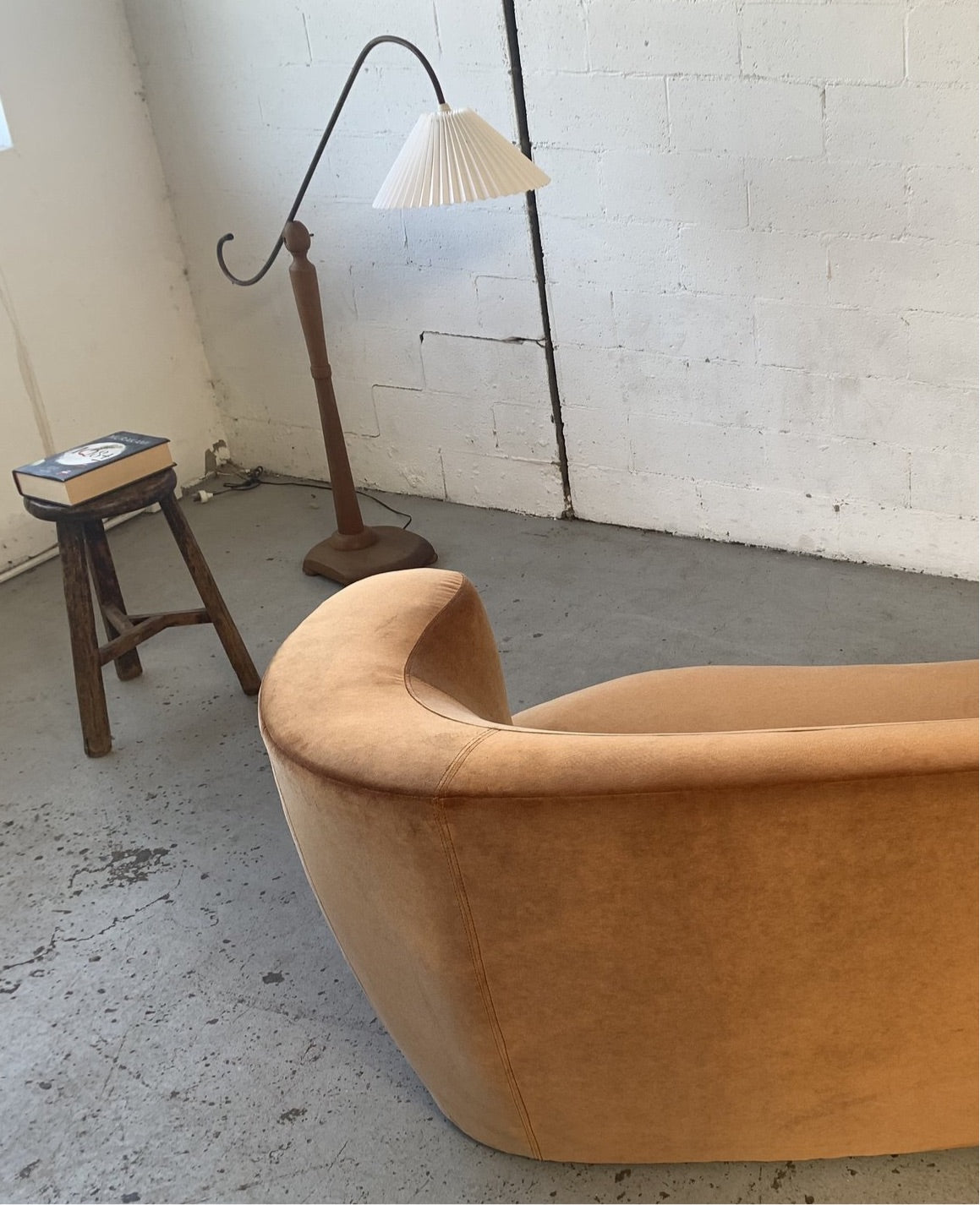 Bespoke Curved Sofa in Ginger Velvet