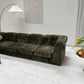 - Bespoke VandeRoza Green Chenille Modular Sofa - Seven Piece Set