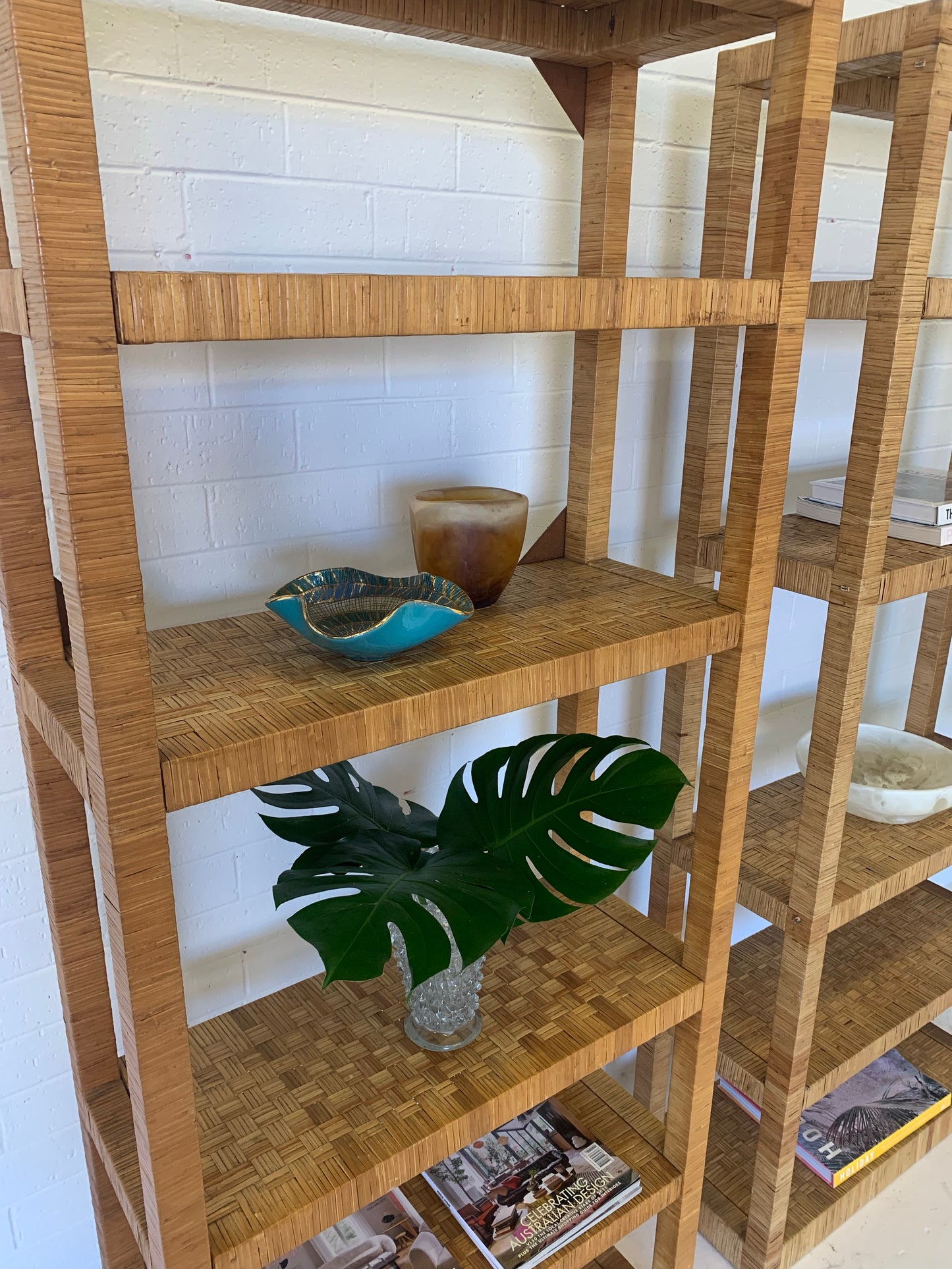 Vintage Rattan Bookshelf