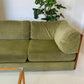 Vintage Parker Rattan and Velvet Modular Sofa