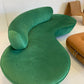 Stunning Green Curved Velvet Sofa