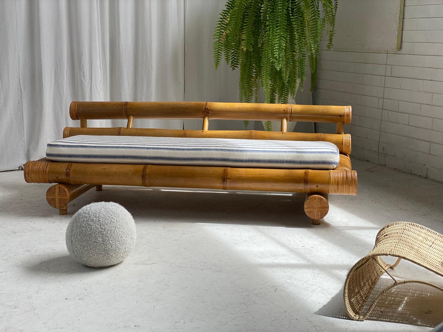 Vintage Bamboo Sofa Daybed
