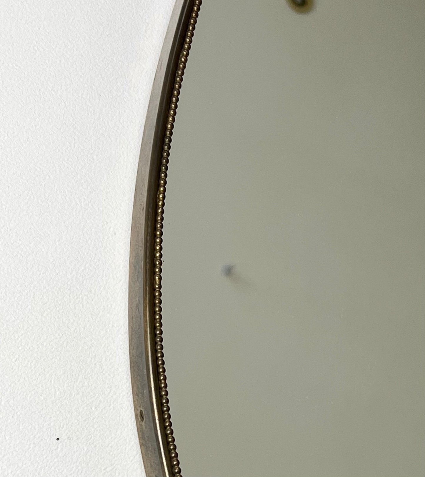 1950s Italian Brass Mirror - Beaded Shield