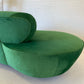 Stunning Green Curved Velvet Sofa