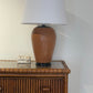 - Vintage Italian Glazed Terracotta Coloured Lamp