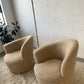 Vladimir Kagan-Style Swivel Chair in Wool Boucle - Two Available