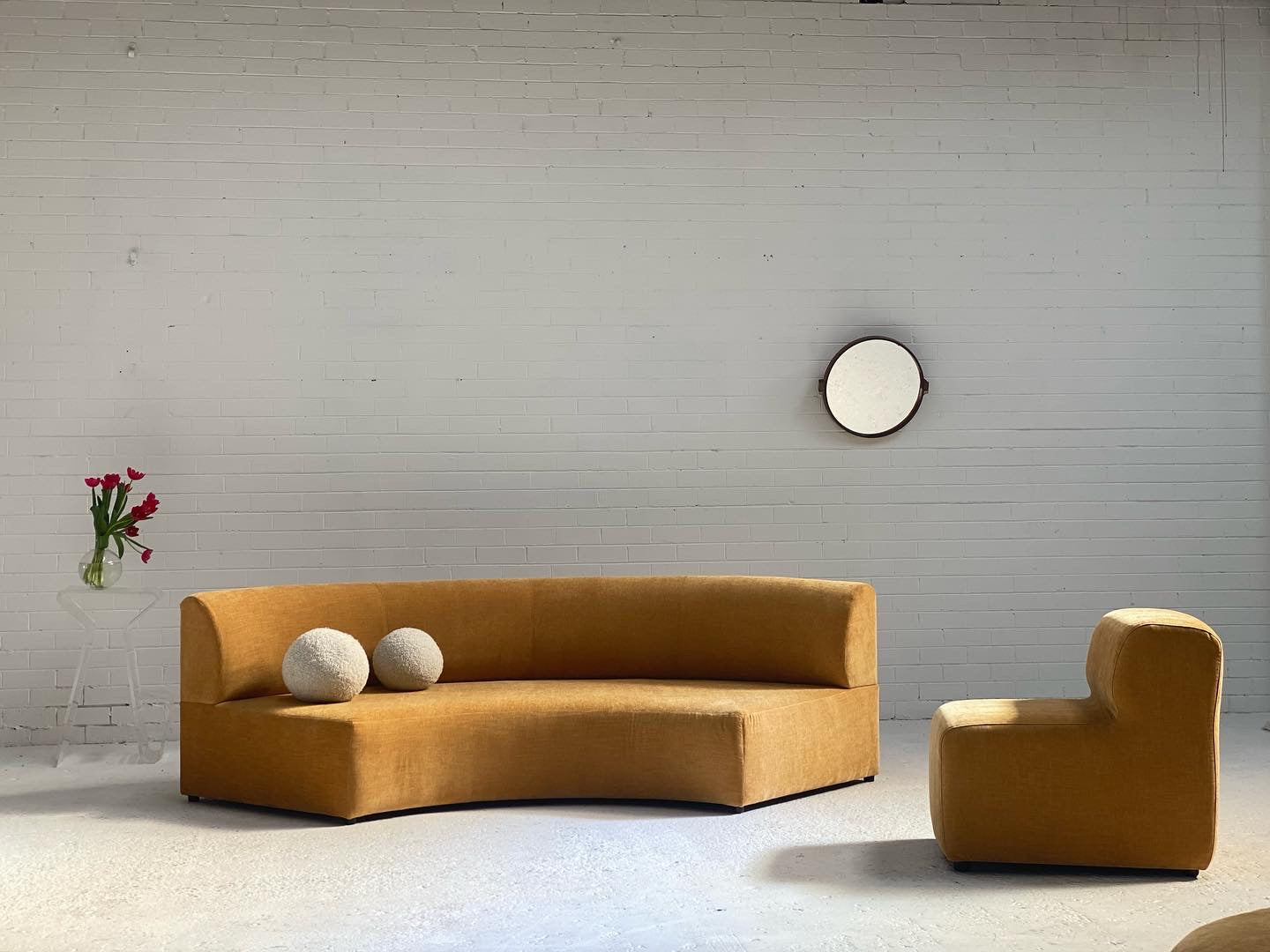 Bespoke Mustard Curvy Modular Sofa