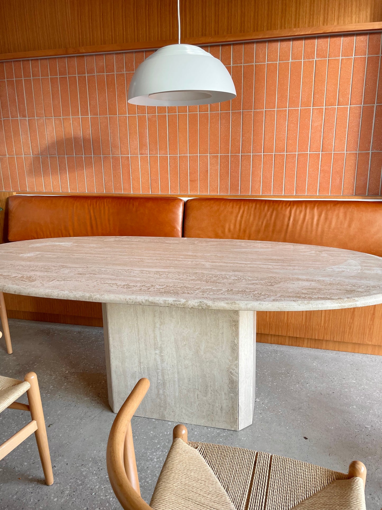 Italian Travertine Dining Table