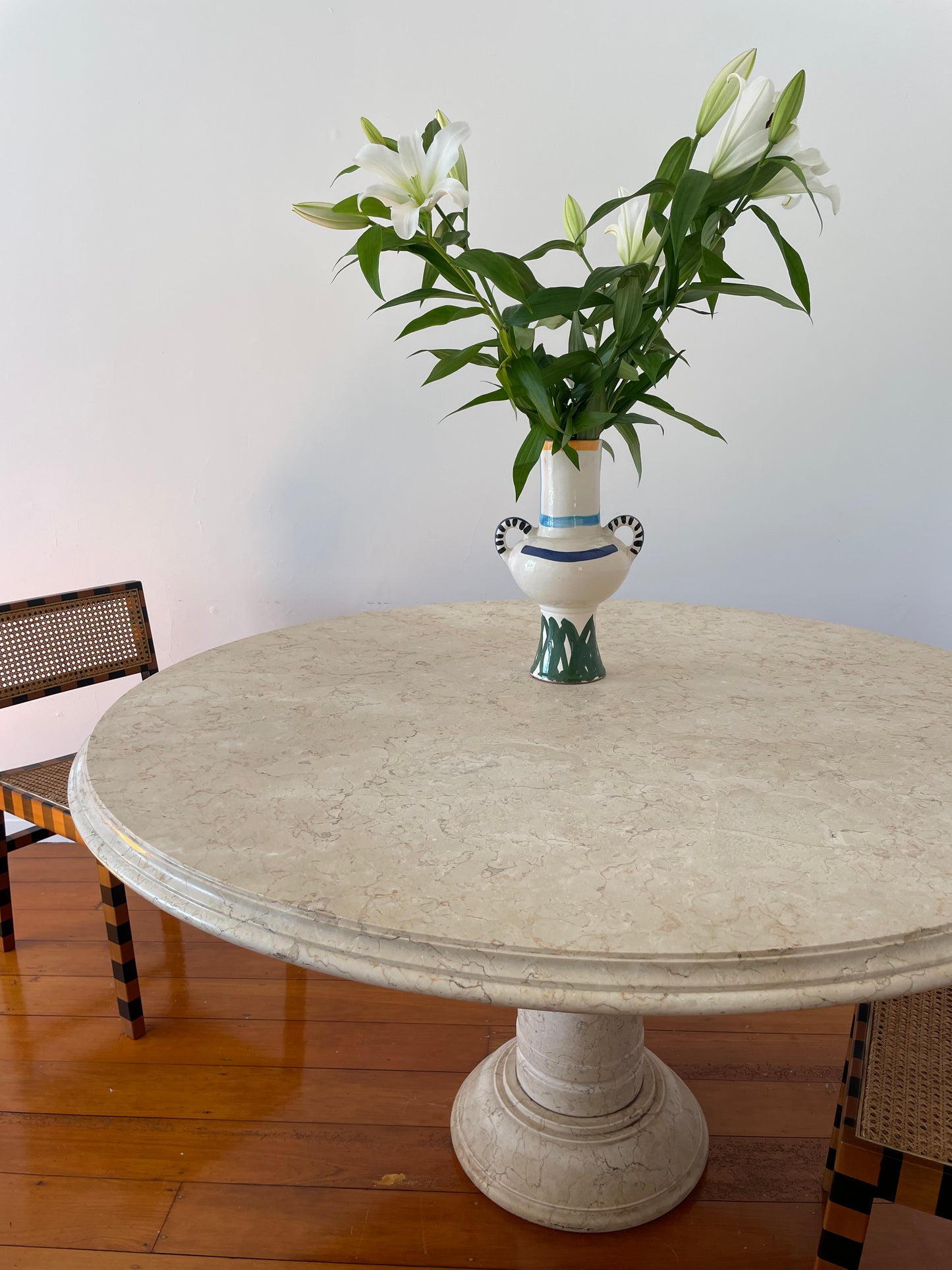 Large Vintage Marble Dining Table