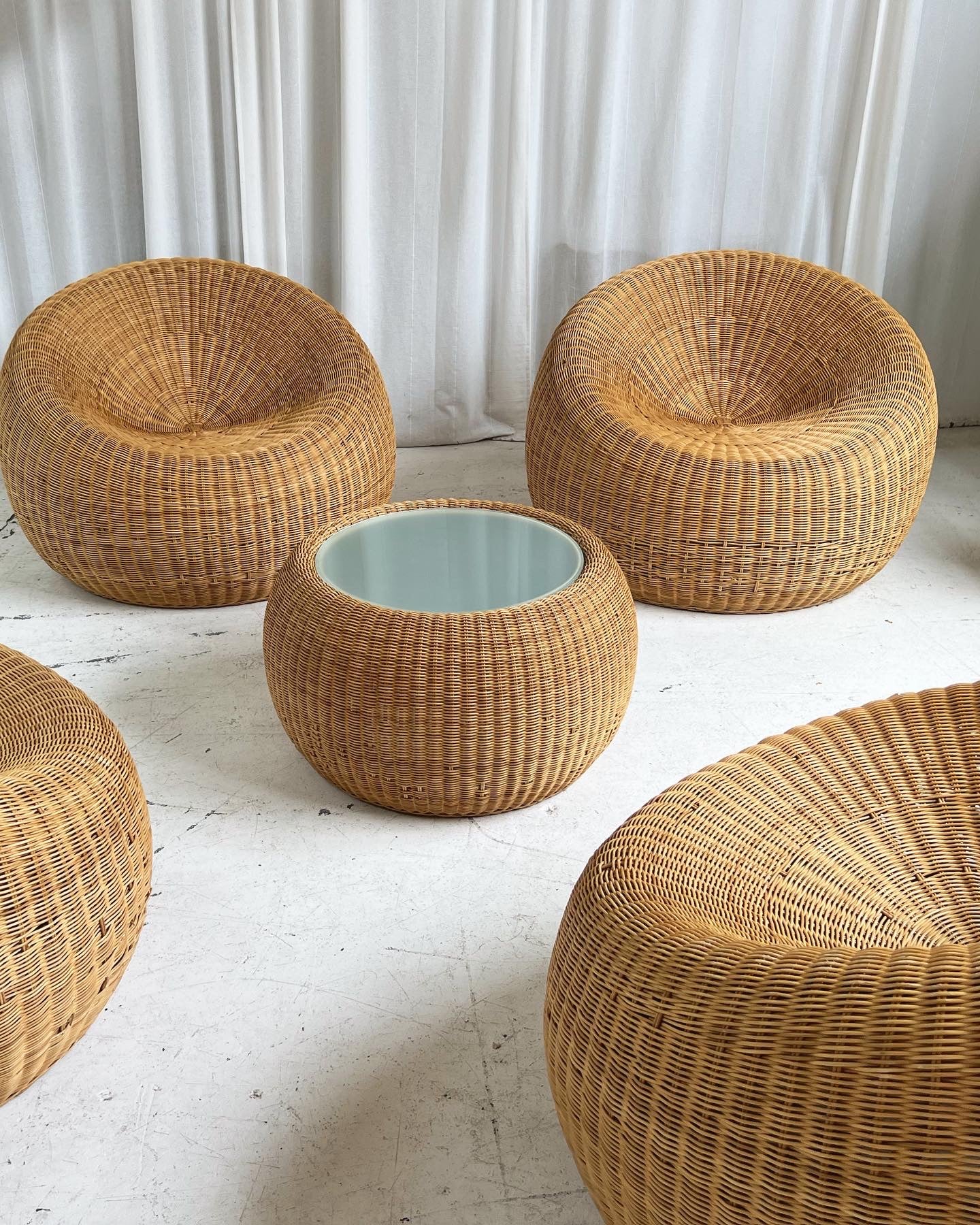- Vintage Cane Coffee/Side Table - One Available