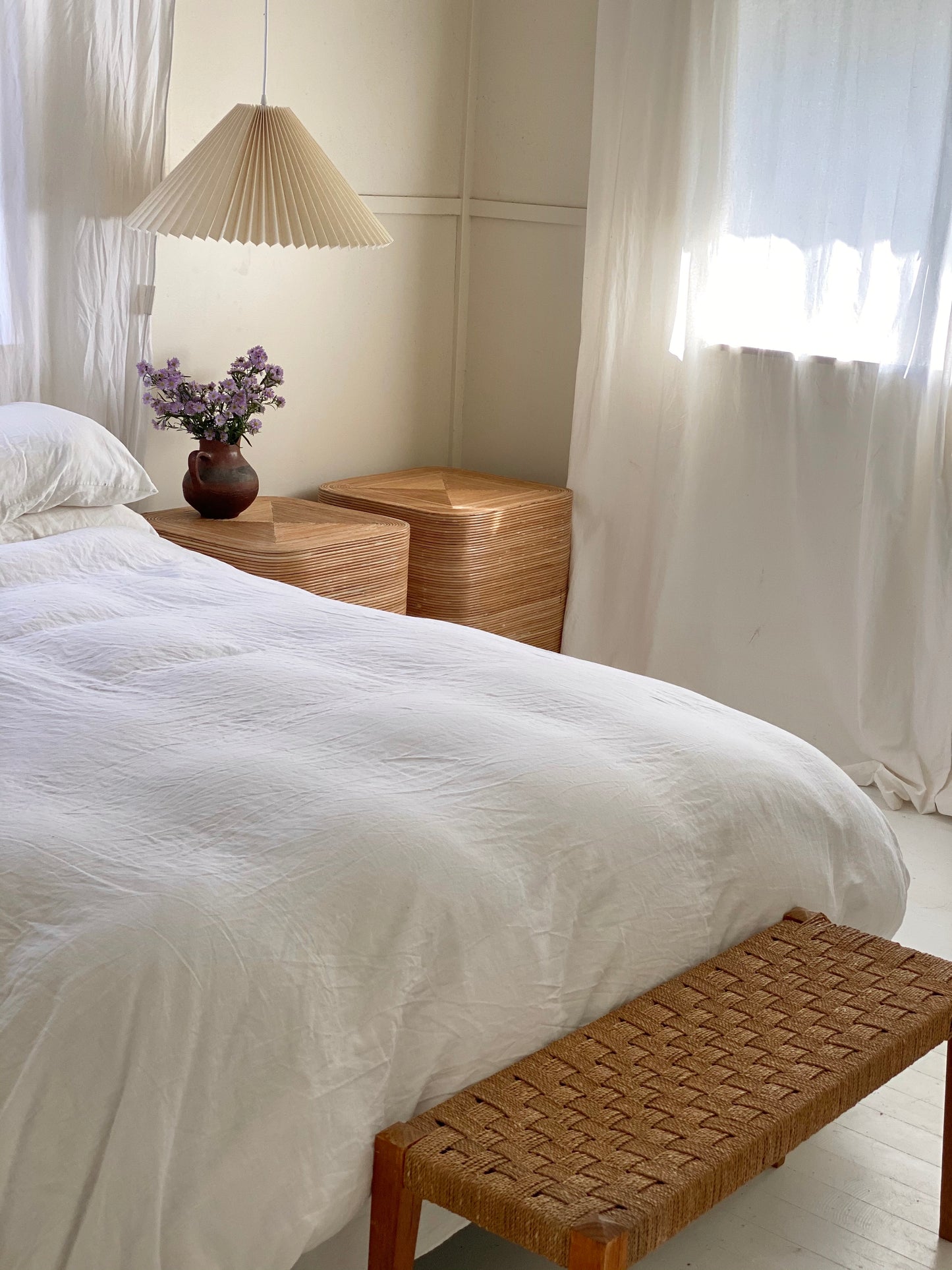 Pair of Rattan Bedside Tables