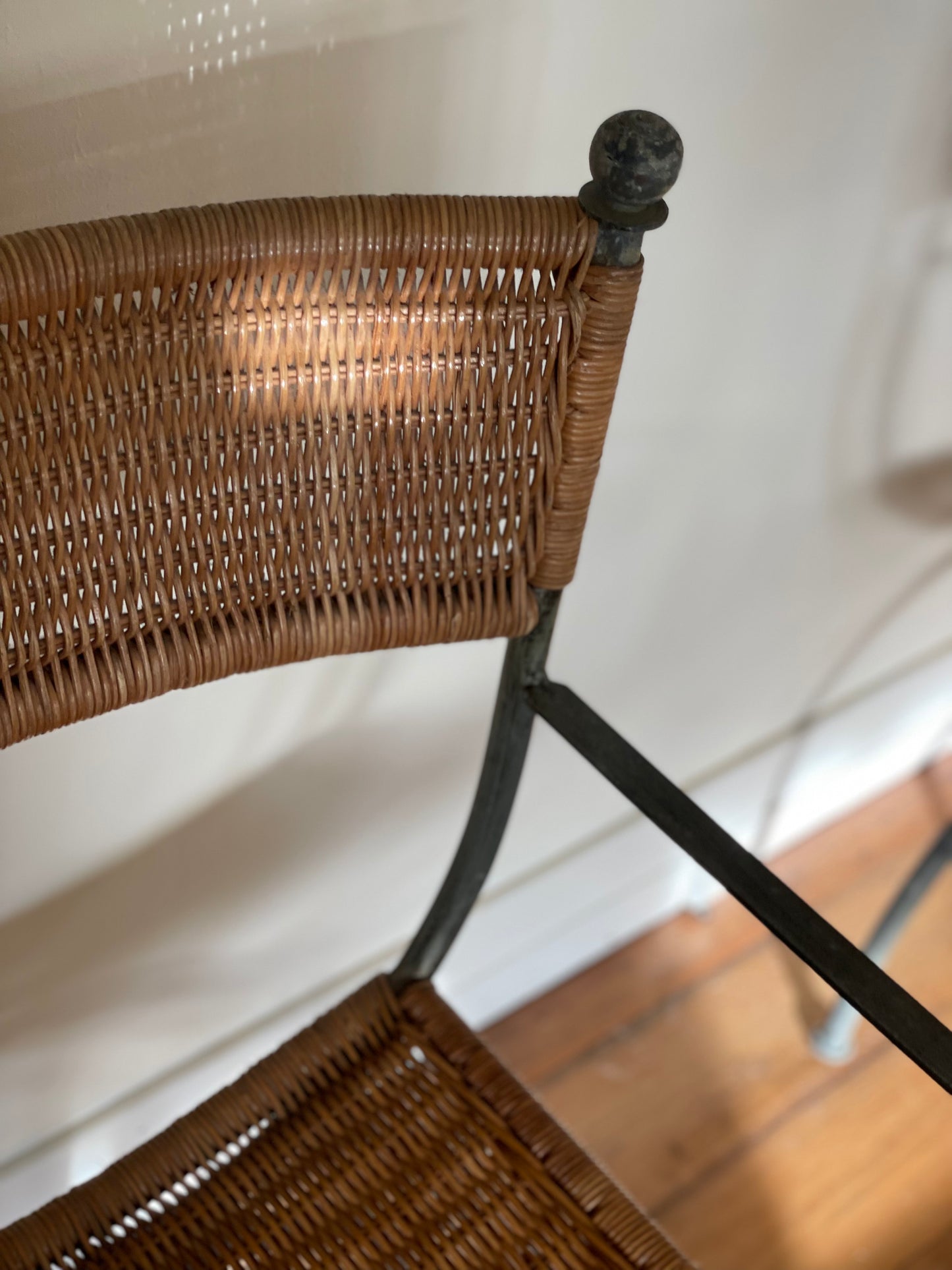 Vintage Iron And Cane Dining Chairs - Six Available