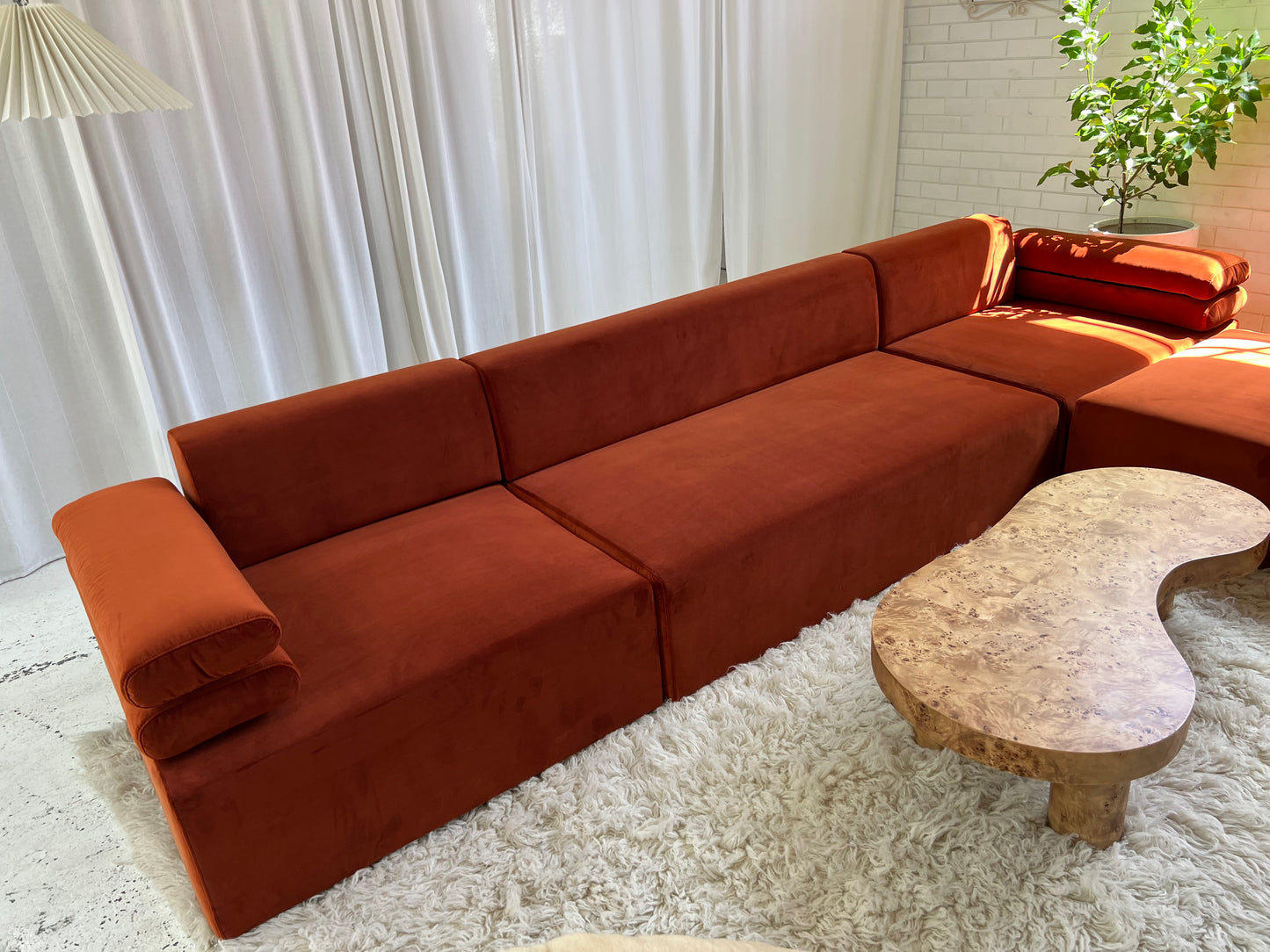 - Copper Velvet Modular Sofa Set