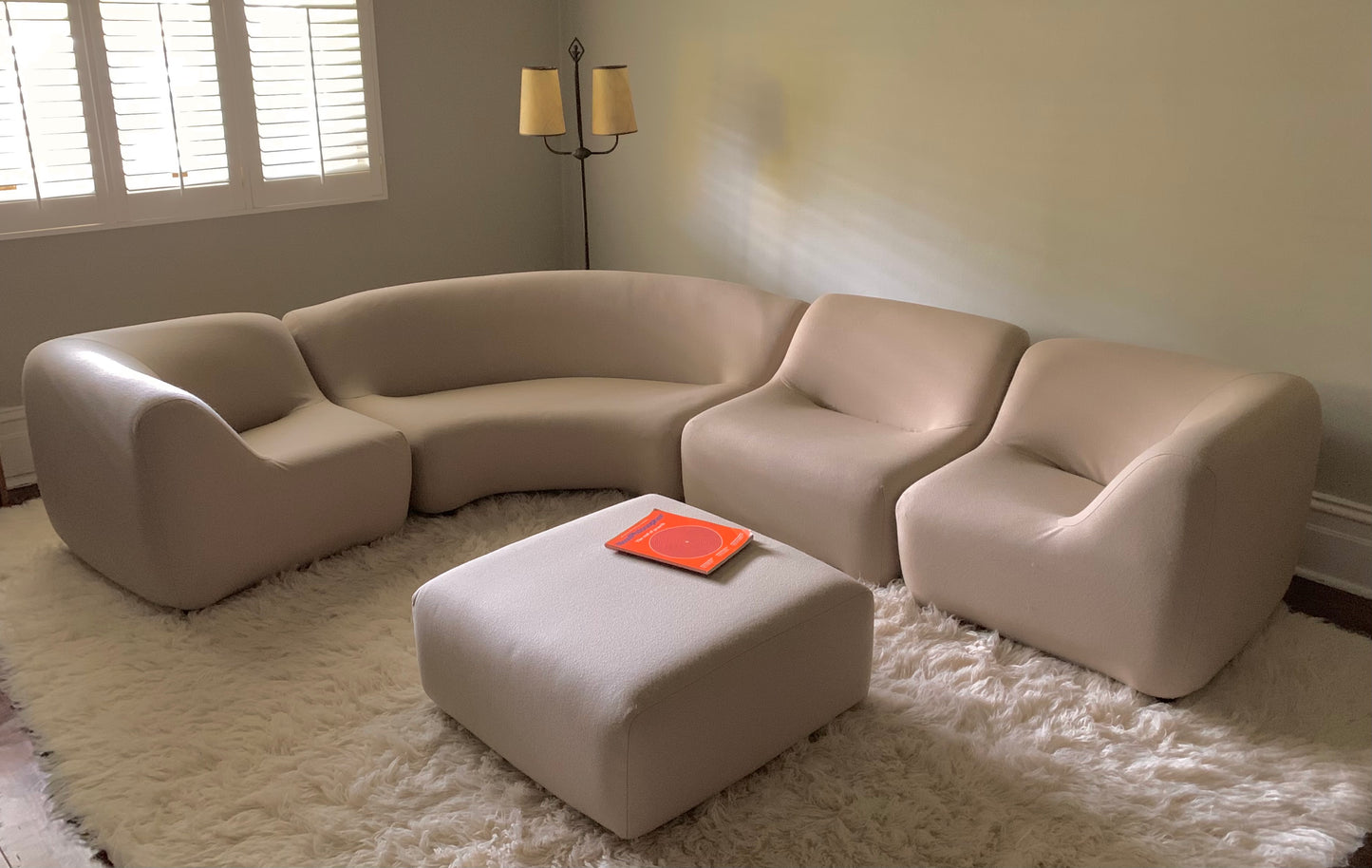 Featherston Numero VII Modular Sofa Reupholstered in Soft Wool