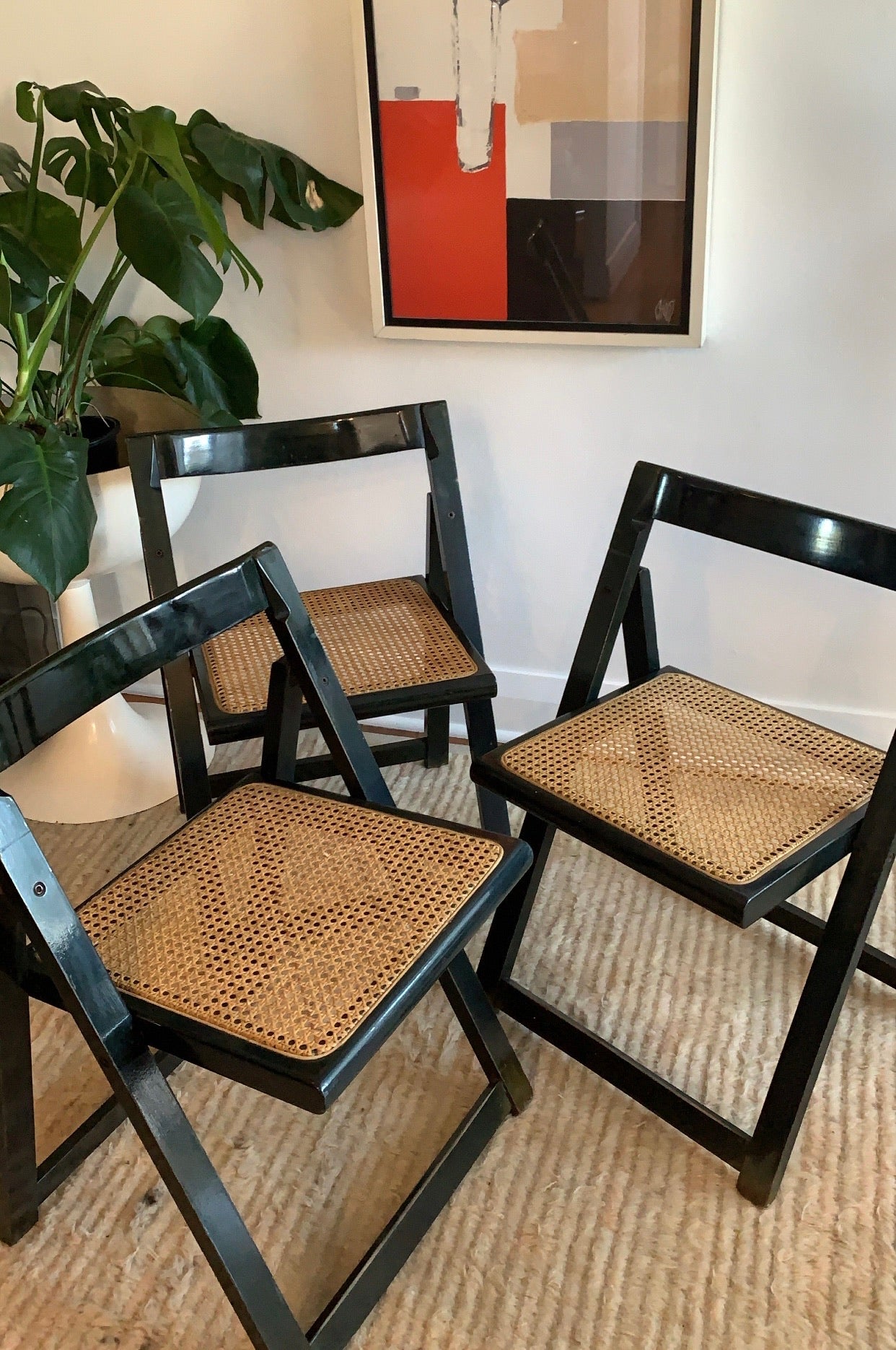 Original 1960’s Aldo Jacober and Pierangela d’Aniello “Trieste” Rattan Folding Chair