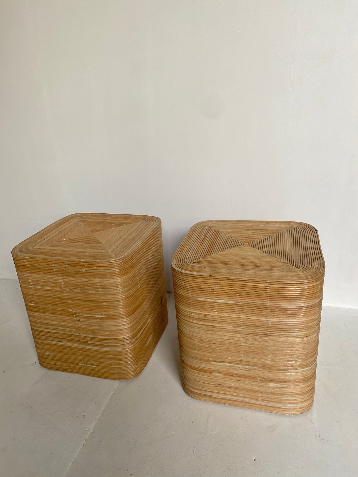 Pair of Rattan Bedside Tables