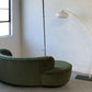 Curved Velvet Sofa in Deep Botanical Green