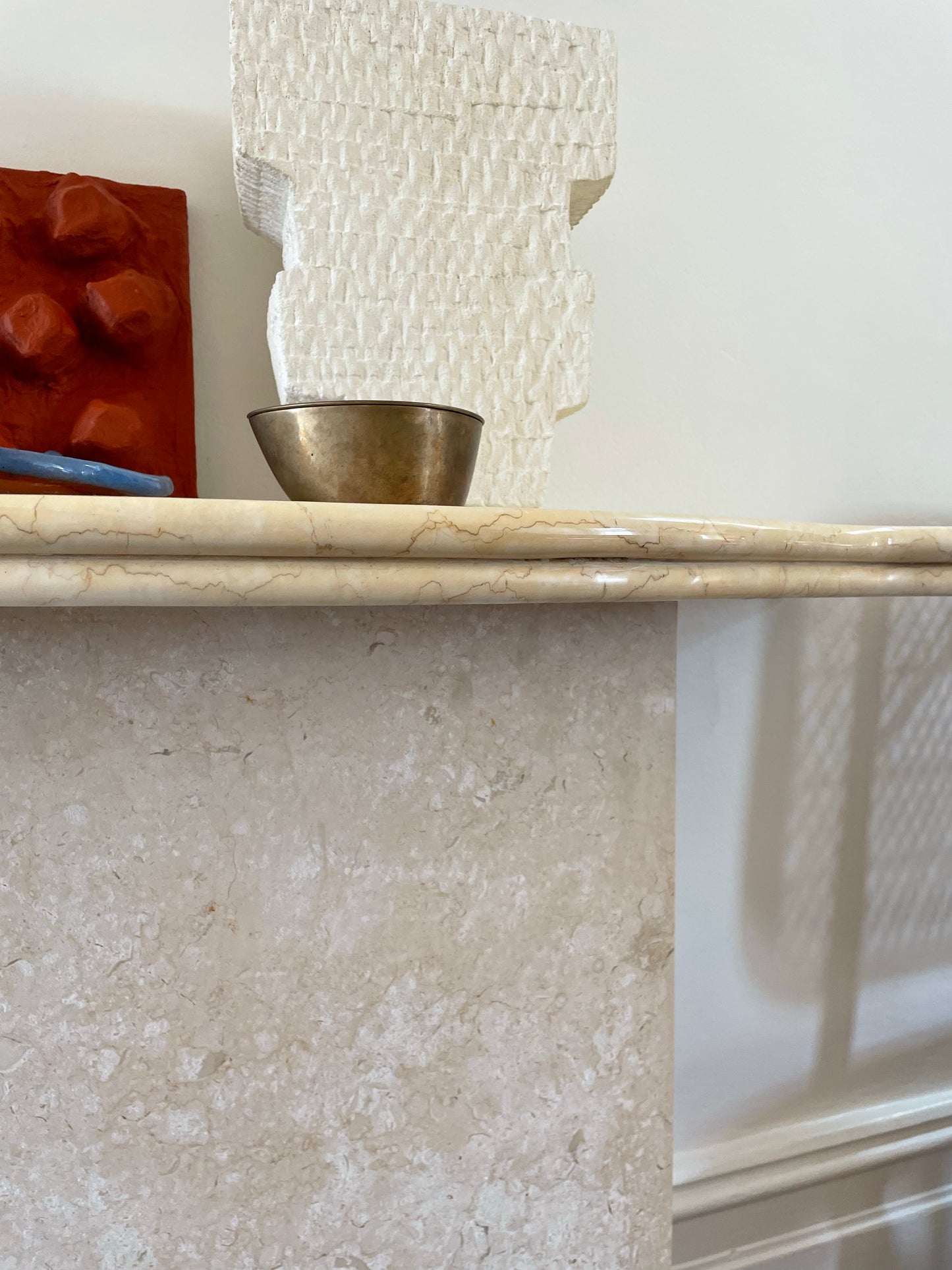 Vintage Creamy Pink Stone Console