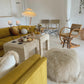 Large Yellow Velvet Vintage Modular Sofa