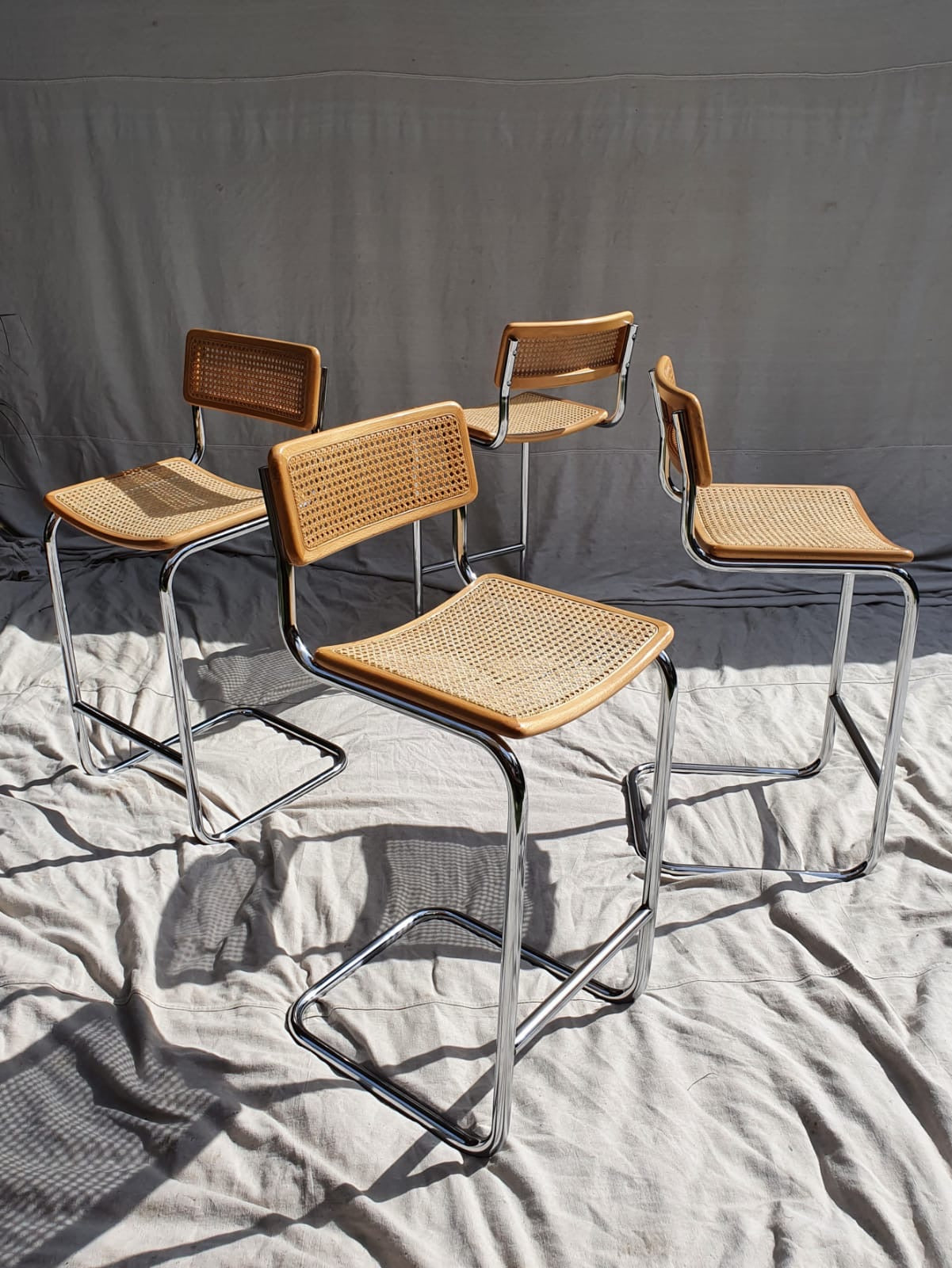 Set of Four Cesca Style Bar Stools