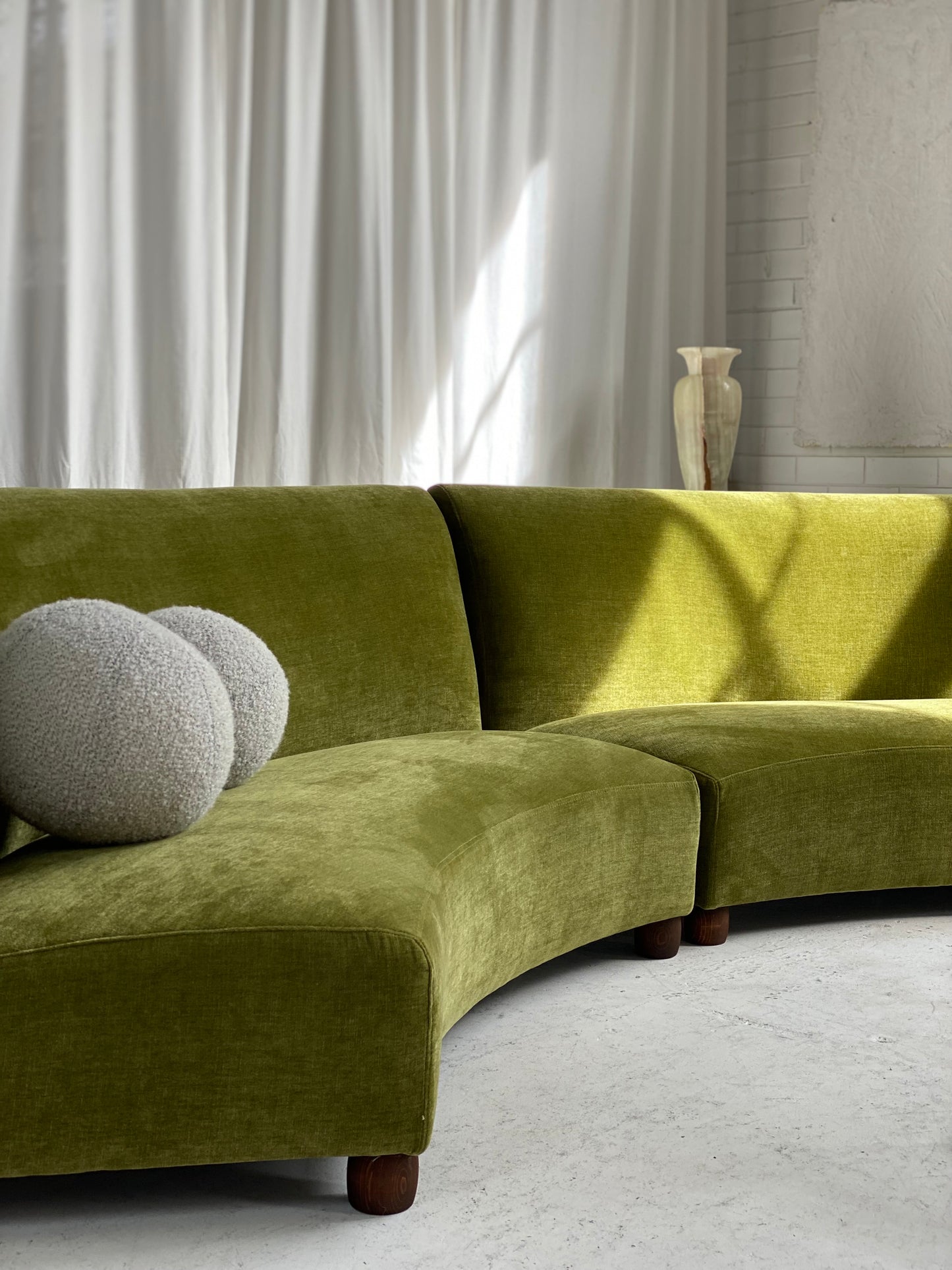 Bespoke Olive Curved Modular Sofa