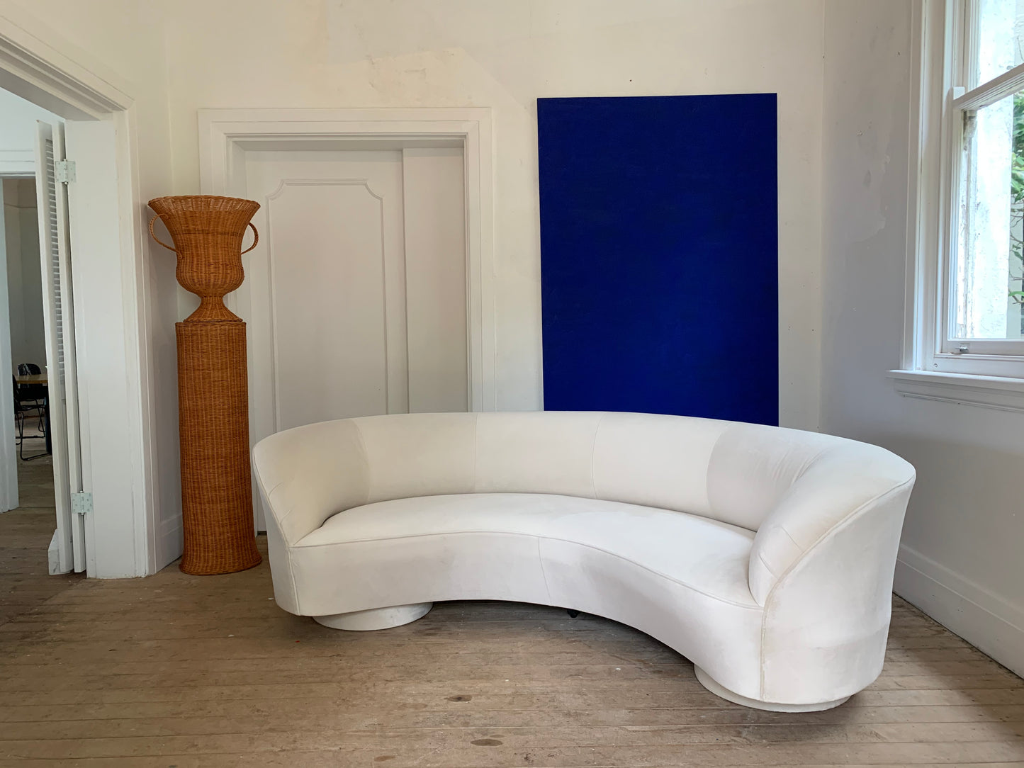 Stunning Velvet Curved Sofa