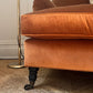 - Custom British Howard & Sons-Style Sofa in Ginger Velvet