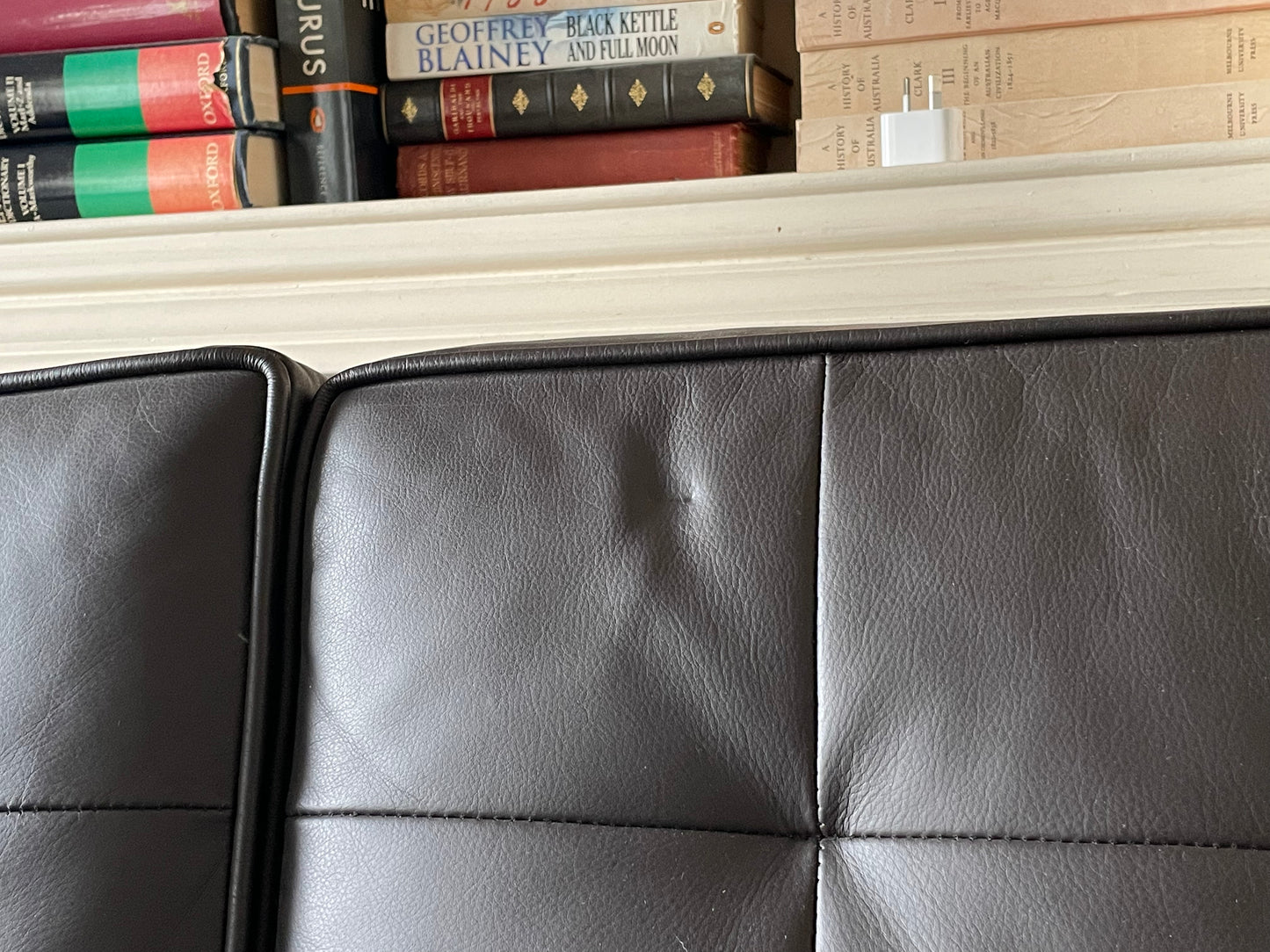 Florence Knoll Brown Leather Sofa