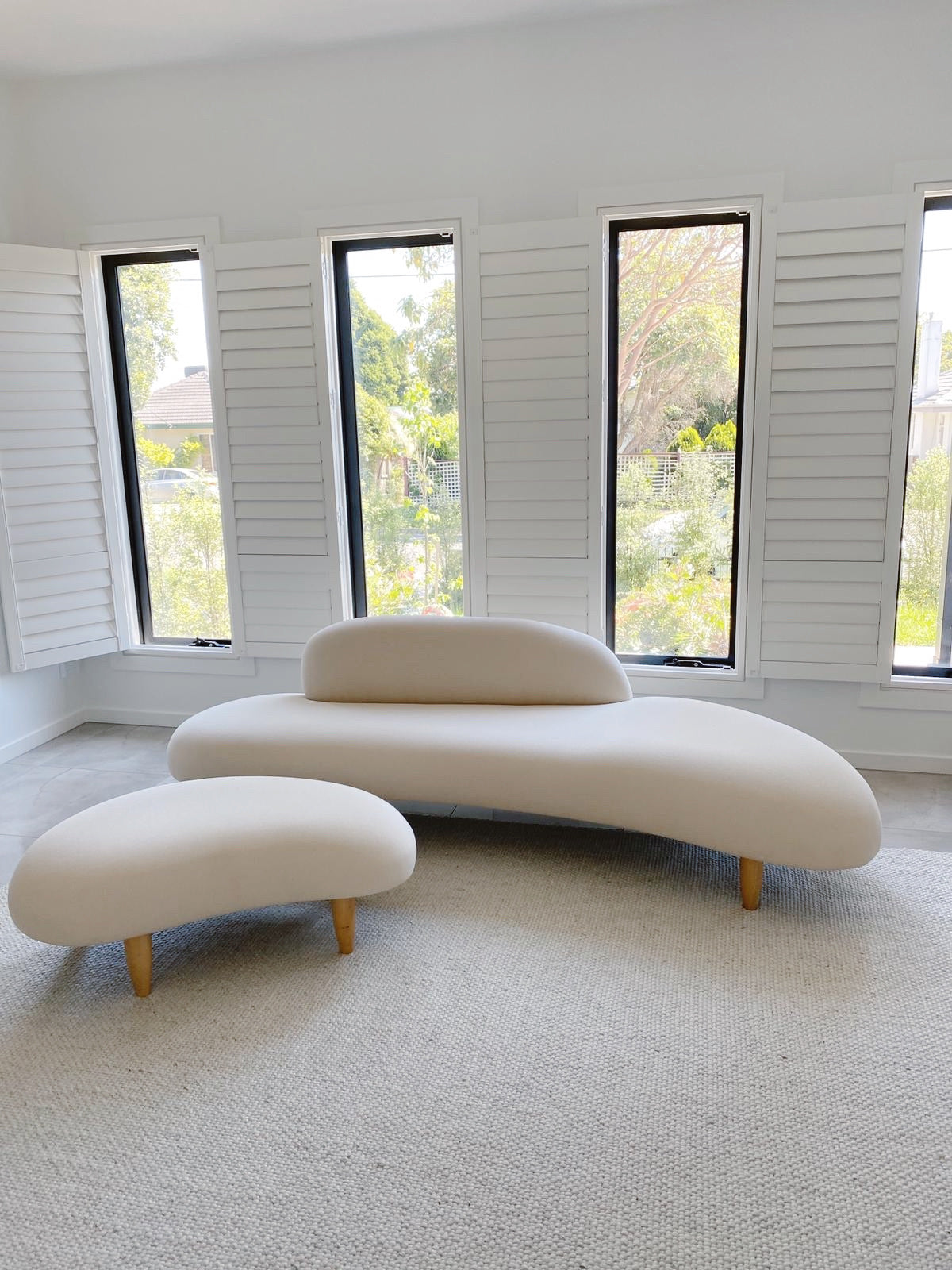 Noguchi Style Sculptural Free-Form Sofa and Ottoman