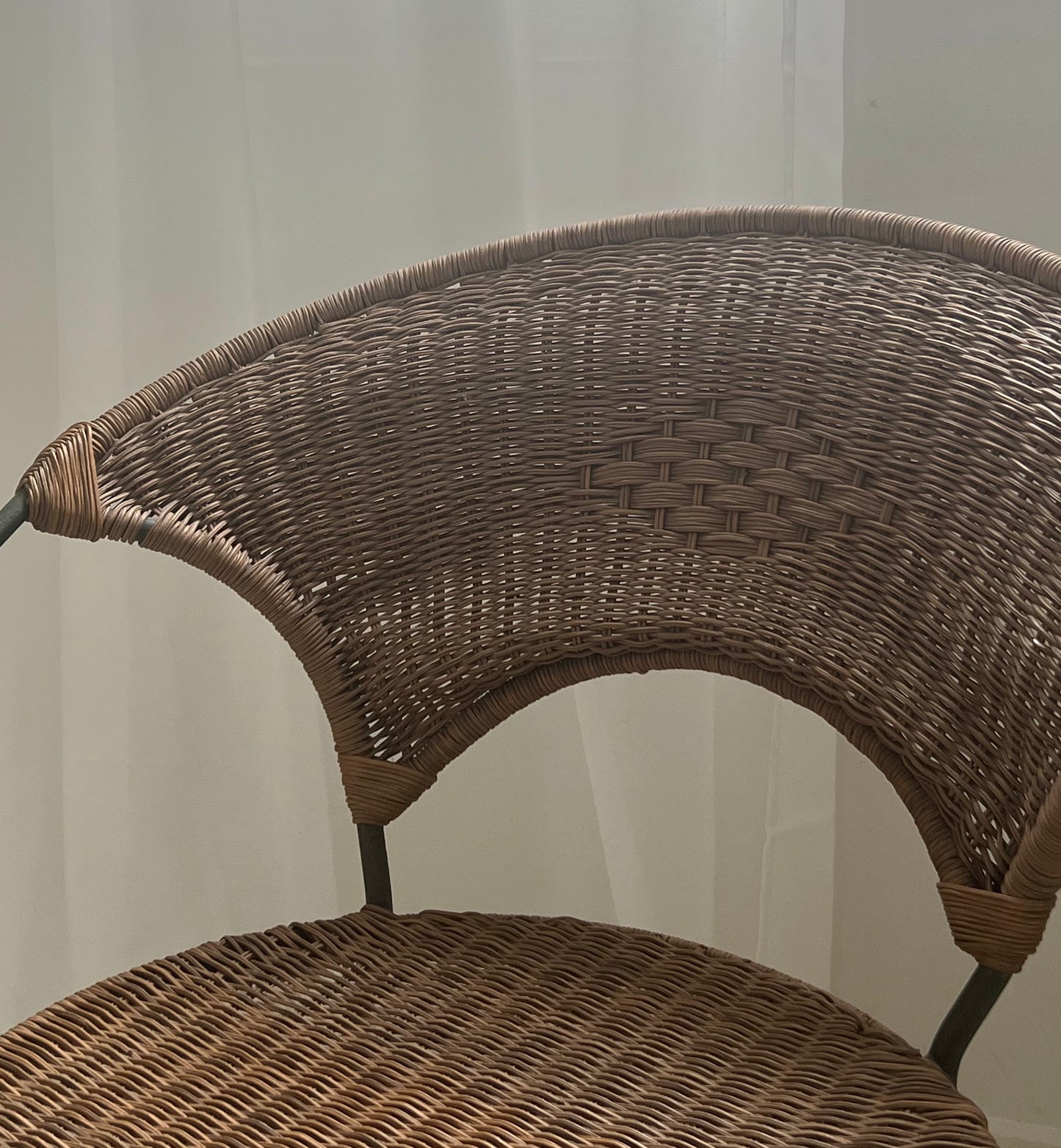 - Curvy Iron and Cane Armchair