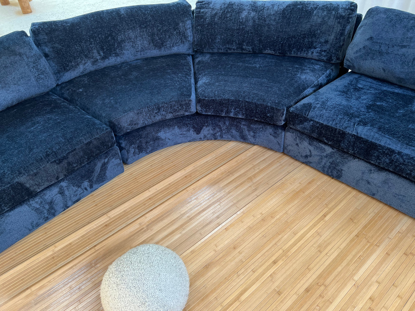 - Bespoke Curved Midnight Chenille Modular Sofa
