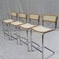 Set of Four Cesca Style Cane Bar Stools, made in Italy