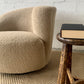 Sculptural Wool Boucle Swivel Chair by Design Warehouse