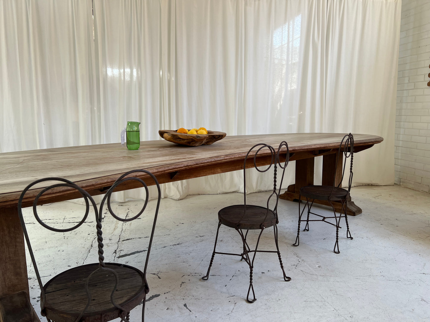 Custom Large Wooden Curved Table