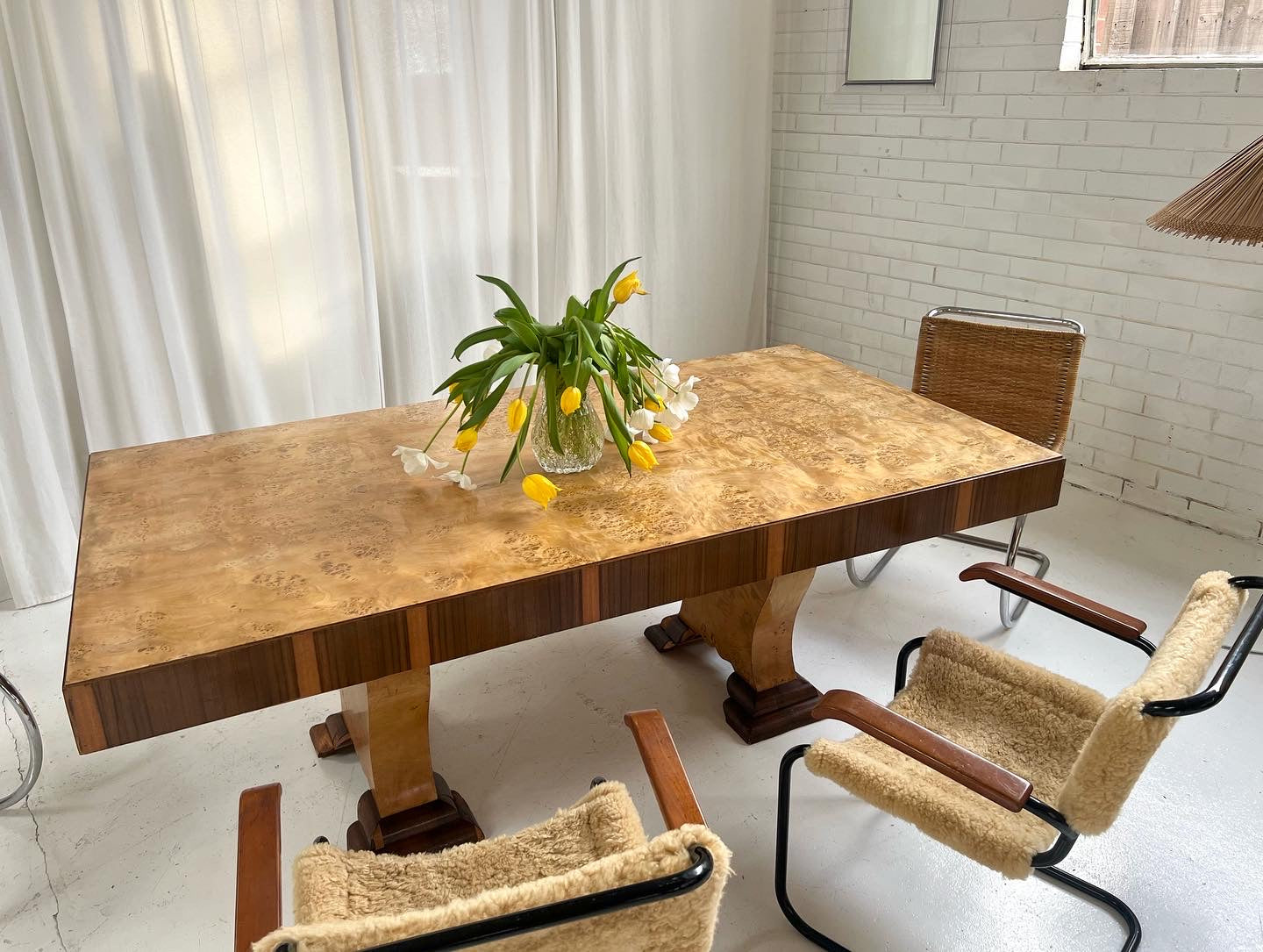 - Large Walnut Birds Eye Burl Table