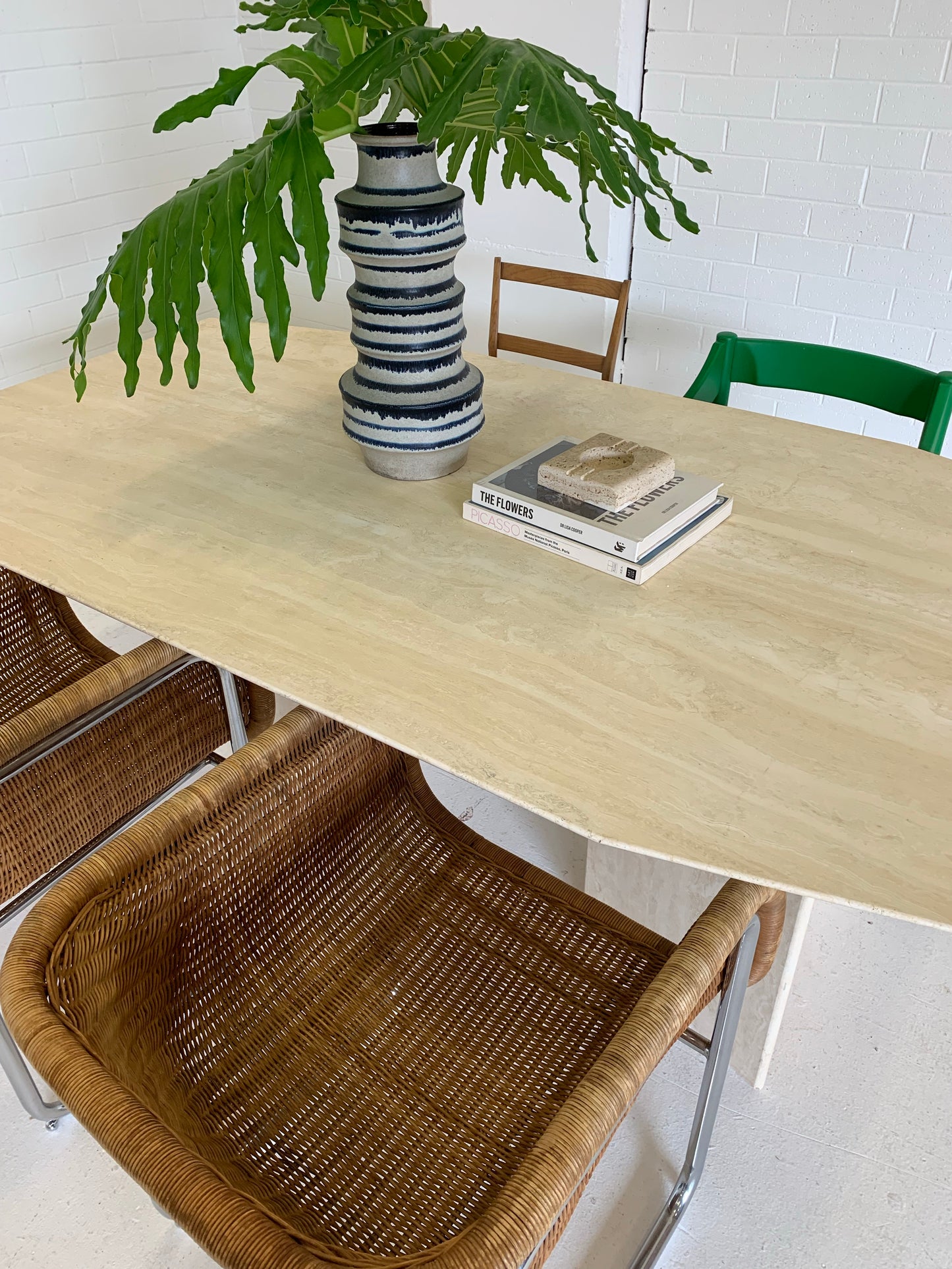 Vintage Travertine Dining Table