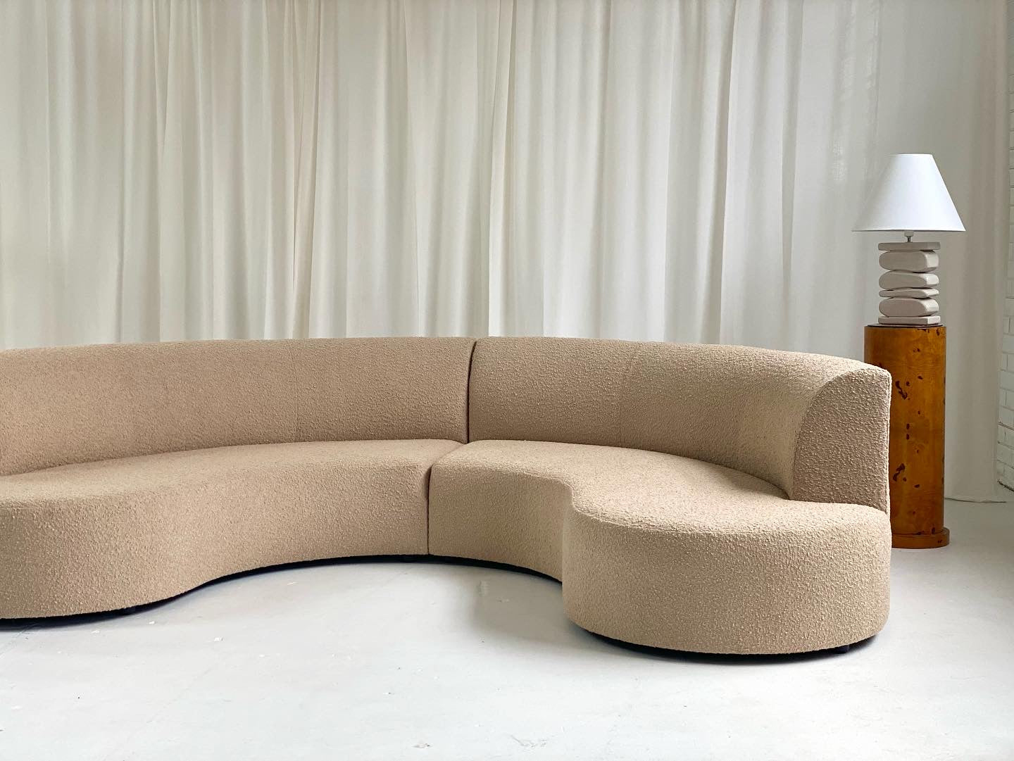 Curved Boucle Modular Sofa