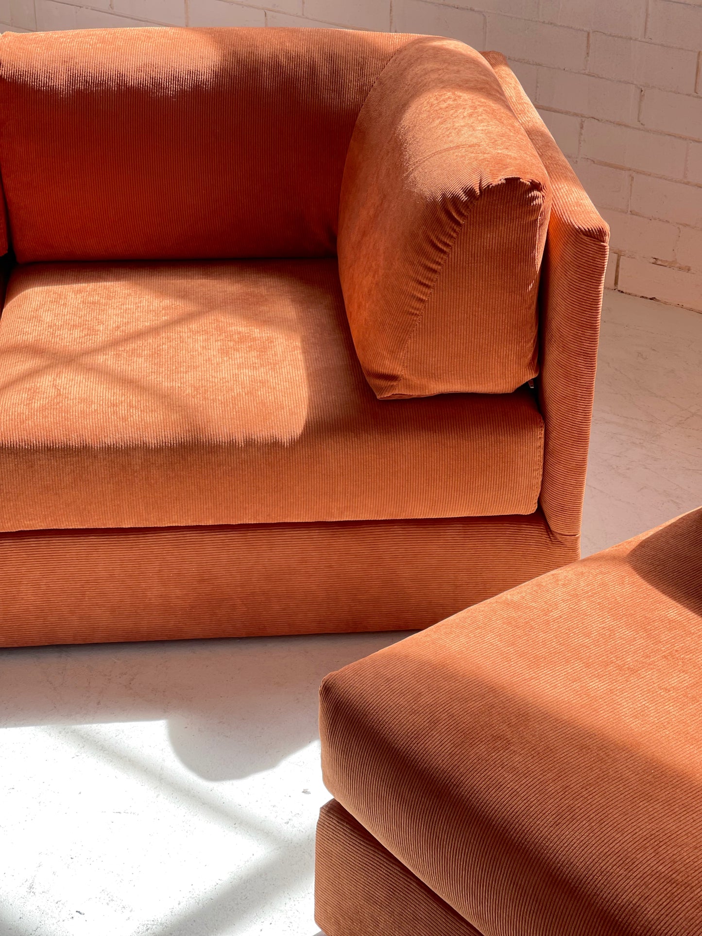 Rust Corduroy Vintage Modular Sofa