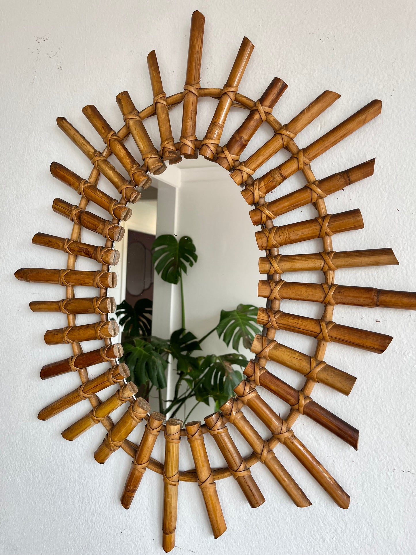 Vintage Italian Bamboo Mirror
