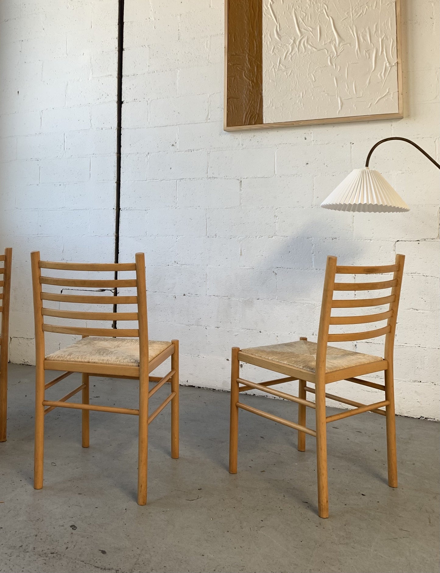 Set of Four Rush Dining Chairs
