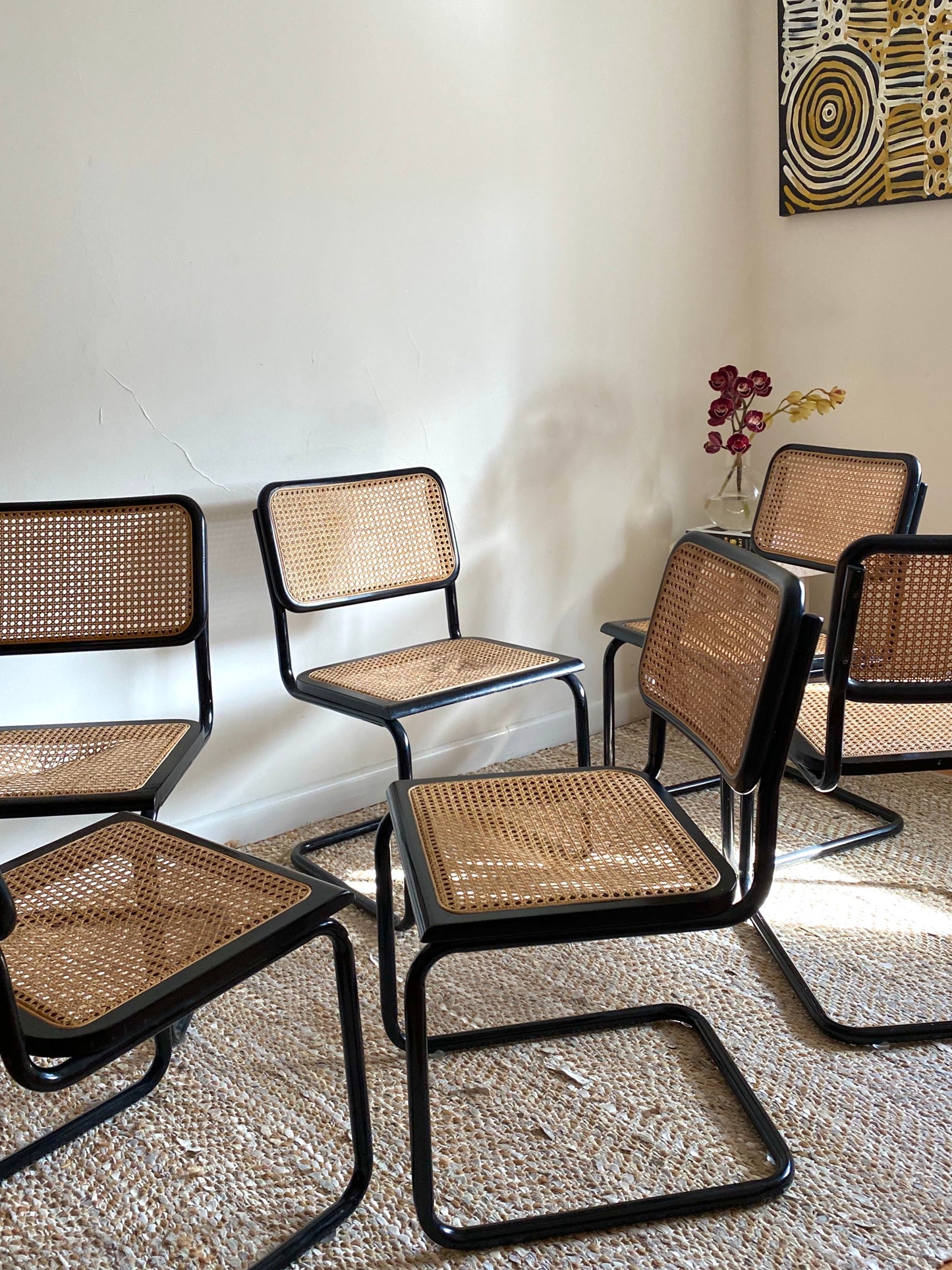 Set of 6 Black Cesca Chairs