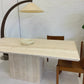 Vintage Italian Honed Travertine Dining Table