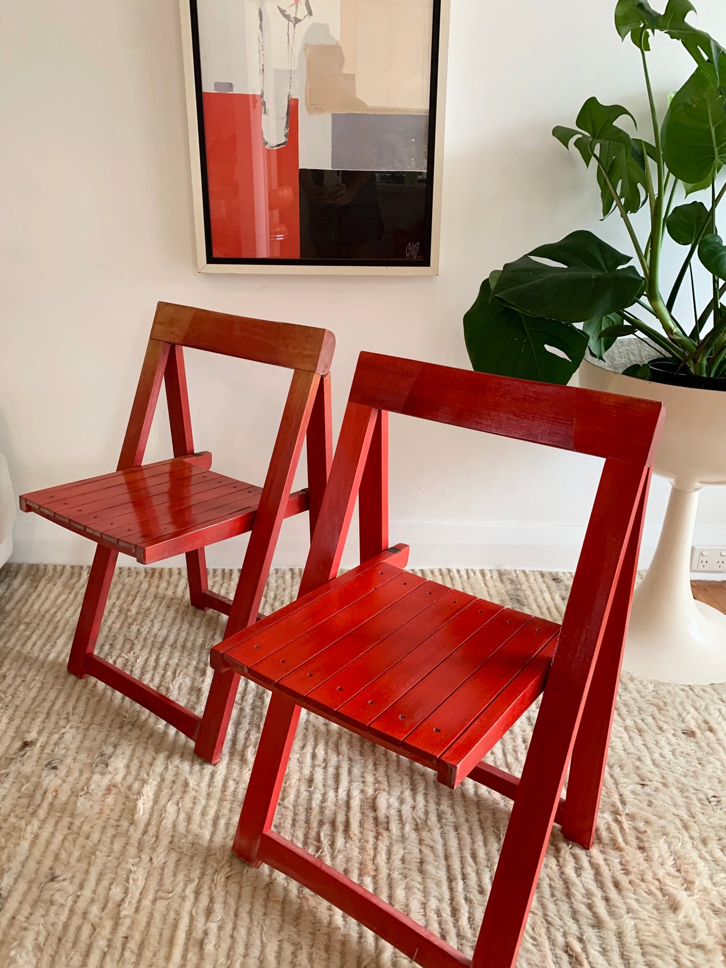 Original 1960’s Aldo Jacober and Pierangela d’Aniello “Trieste” Folding Chairs for Bazzani