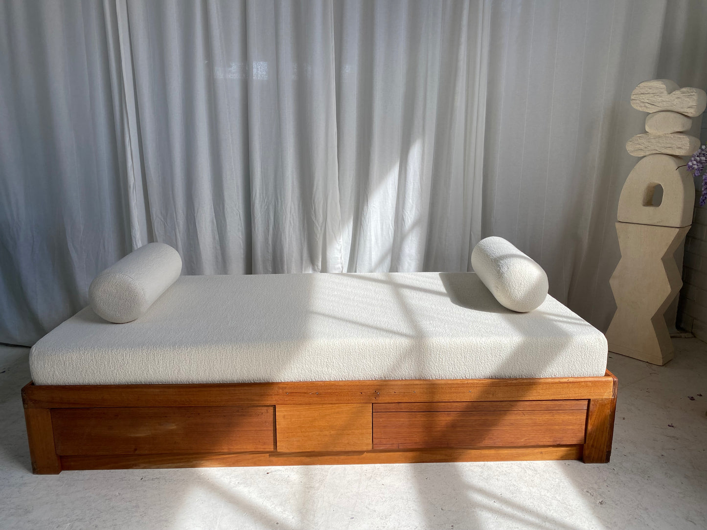 Vintage Handmade Wooden Daybed Sofa