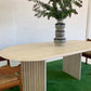 Incredible Honed Travertine Oval Dining Table