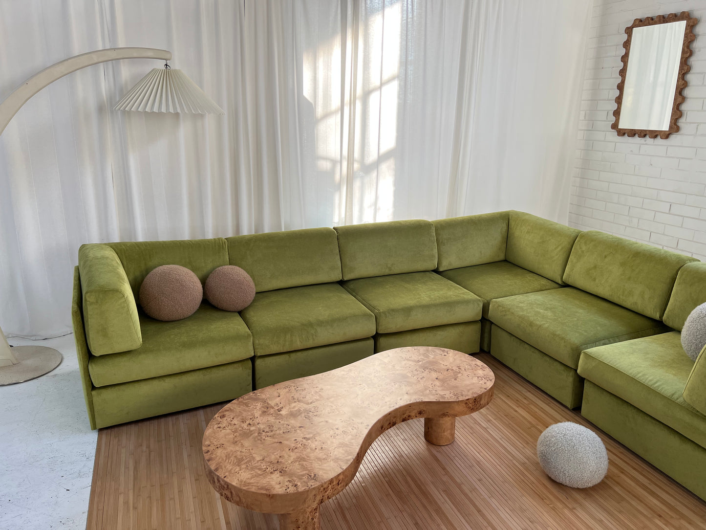 - Bespoke Large Sage Green Modular Sofa